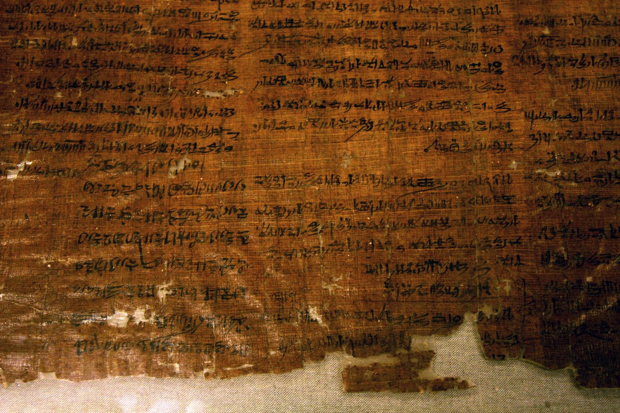 Papirus strajków: dokument administracyjny, w którym odnotowano strajki za panowania Ramzesa III (1186-1070 pne) w Deir el Medina. Robotnicy miejscy przerywali pracę, gdy nie otrzymywali przydziałów żywnościowych. Muza Egipska autorstwa Egyptian 20th Dynasty