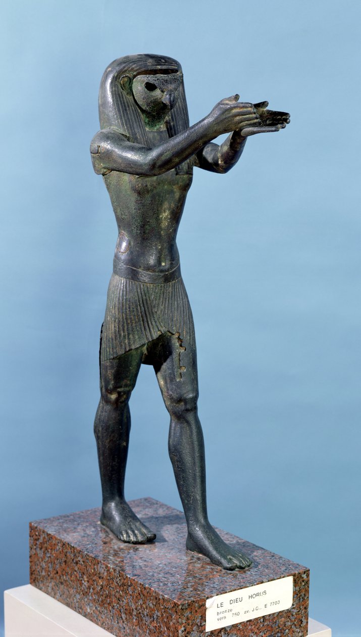 Posąg Boga Horusa ofiarującego napój, trzeci okres pośredni, ok. 750 pne (brąz) autorstwa Egyptian 22nd Dynasty