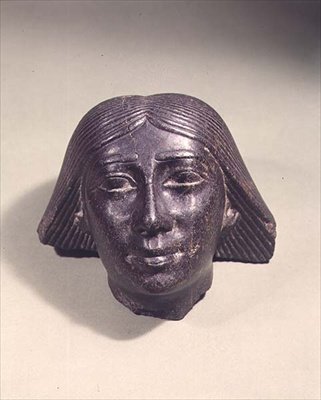 Głowa mężczyzny, prawdopodobnie wysokiego urzędnika, ok. 700 pne (granit) autorstwa Egyptian 25th Dynasty