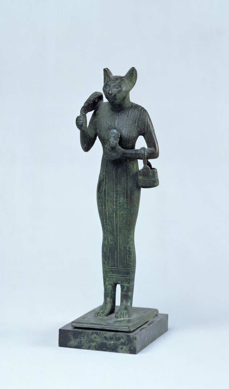 Statuetka bogini Bastet, III Okres Przejściowy (brąz) autorstwa Egyptian 25th Dynasty