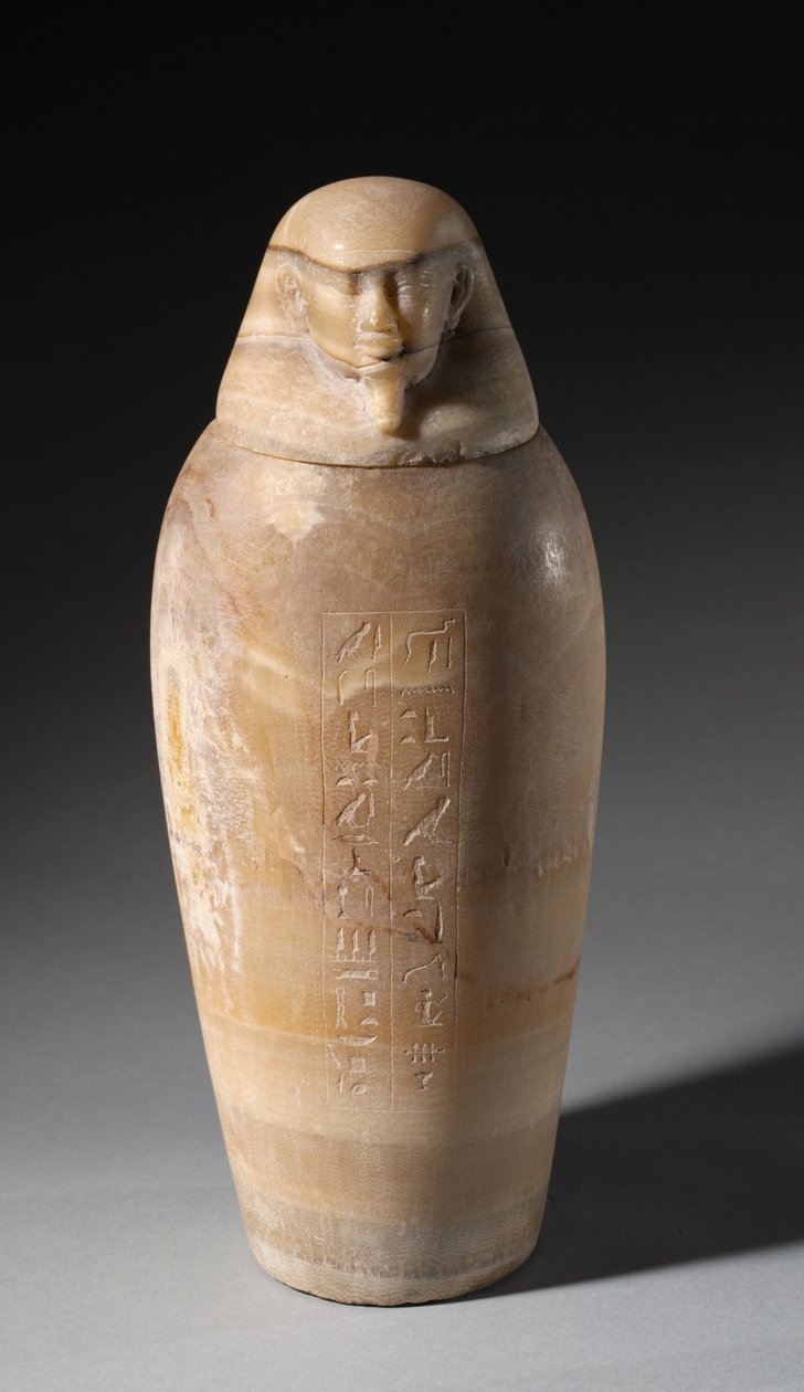 Słój kanopski z głową mężczyzny, 664-525 p.n.e. autorstwa Egyptian 26th Dynasty