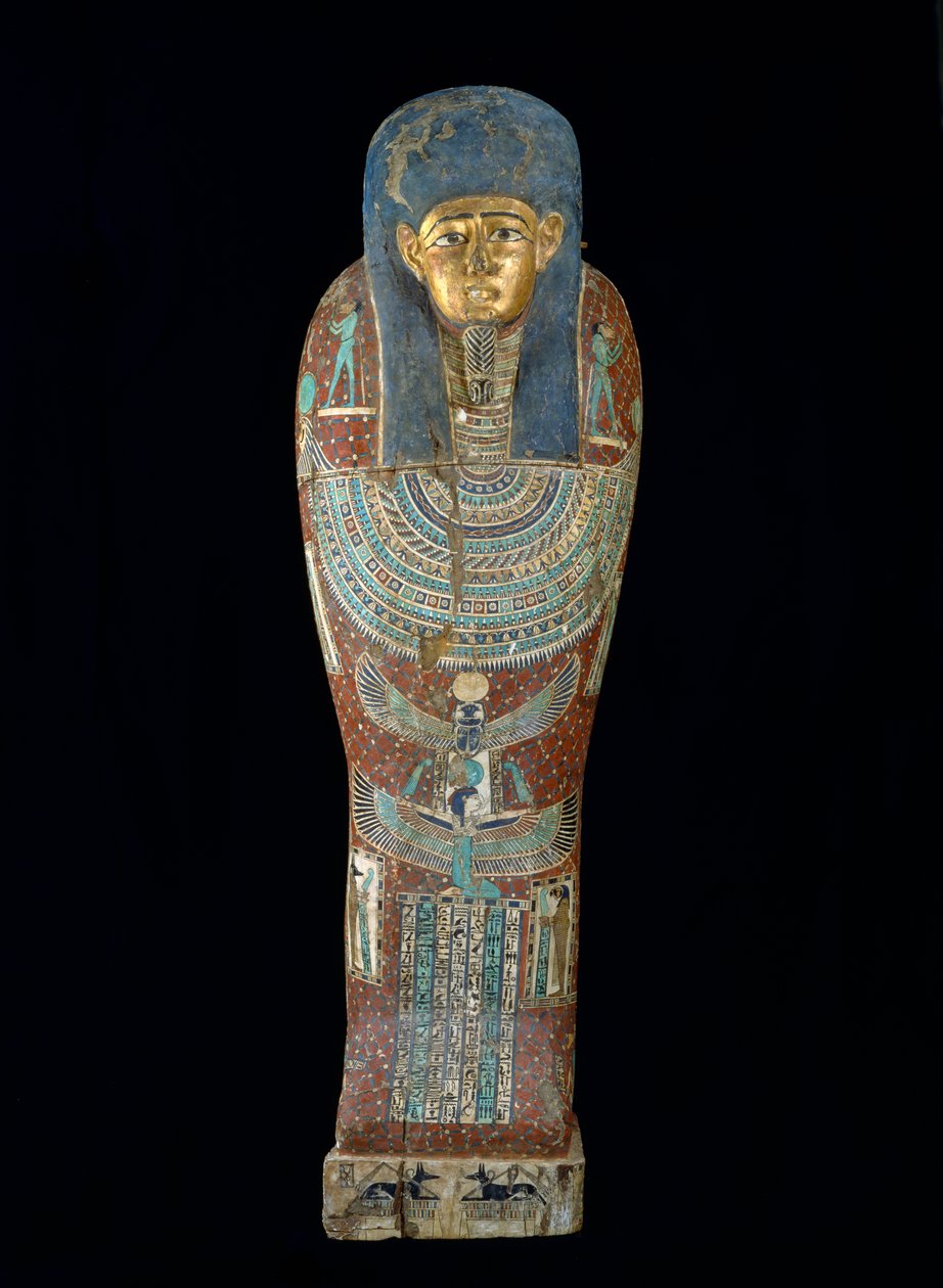 Trumna Pedi-Ozyrysa, Okres Ptolemeuszy (305-30 pne) (drewno polichromowane i złocone) autorstwa Egyptian 26th Dynasty