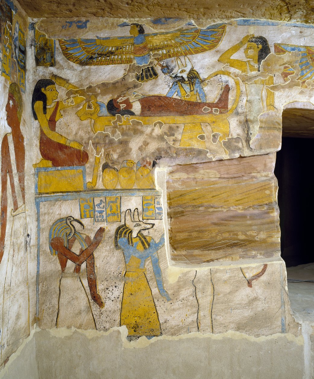 Malowidła w komorze grobowej grobowca Pa Nentwy, Oaza Bahariya, Giza, Egipt Cywilizacja egipska, 26. dynastia, 663-525 p.n.e. autorstwa Egyptian 26th Dynasty