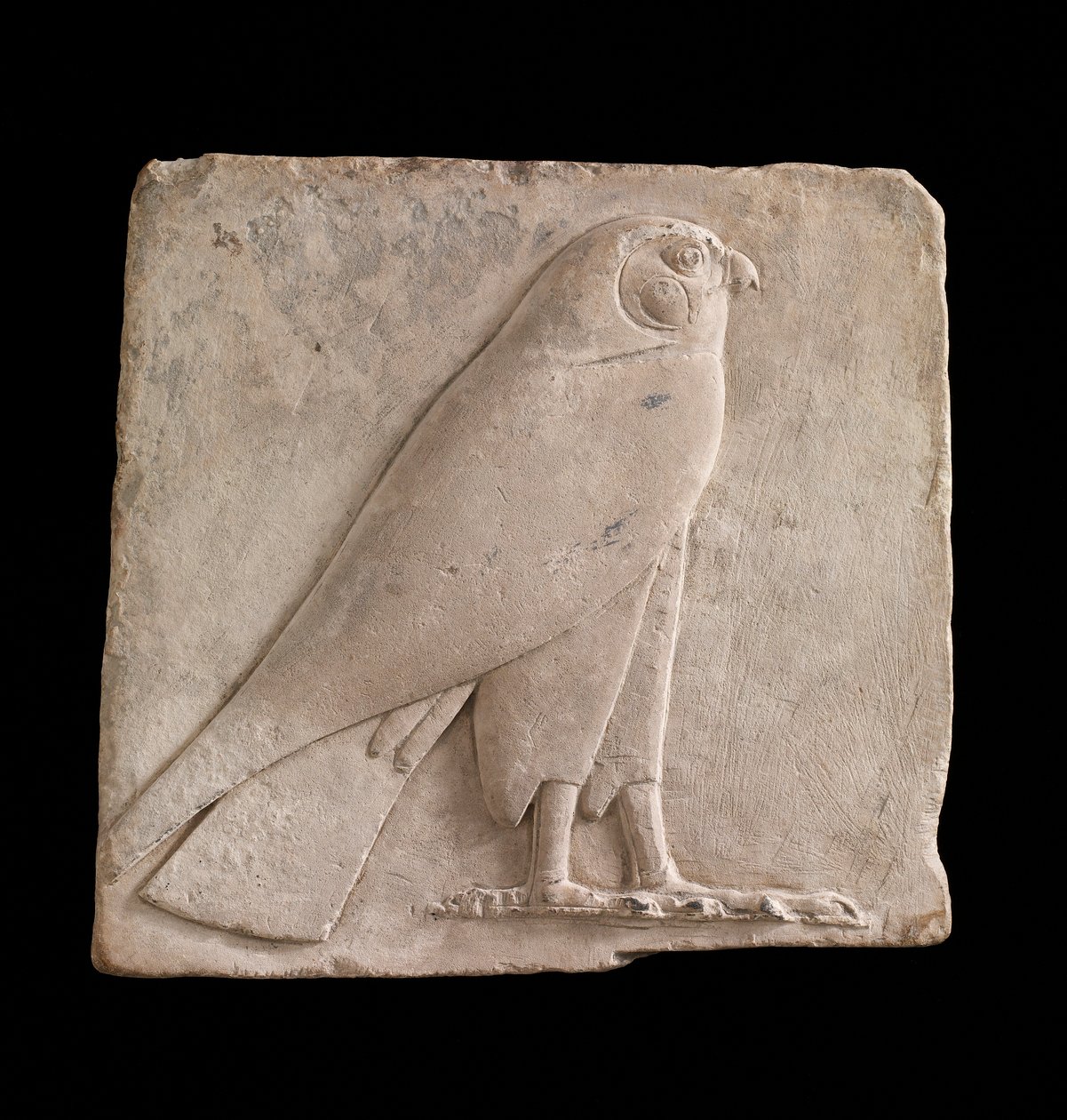 Tablica przedstawiająca sokoła, prawdopodobnie boga Horusa, okres 26 dynastii lub saite, 664-525 pne lub później wapień autorstwa Egyptian 26th Dynasty
