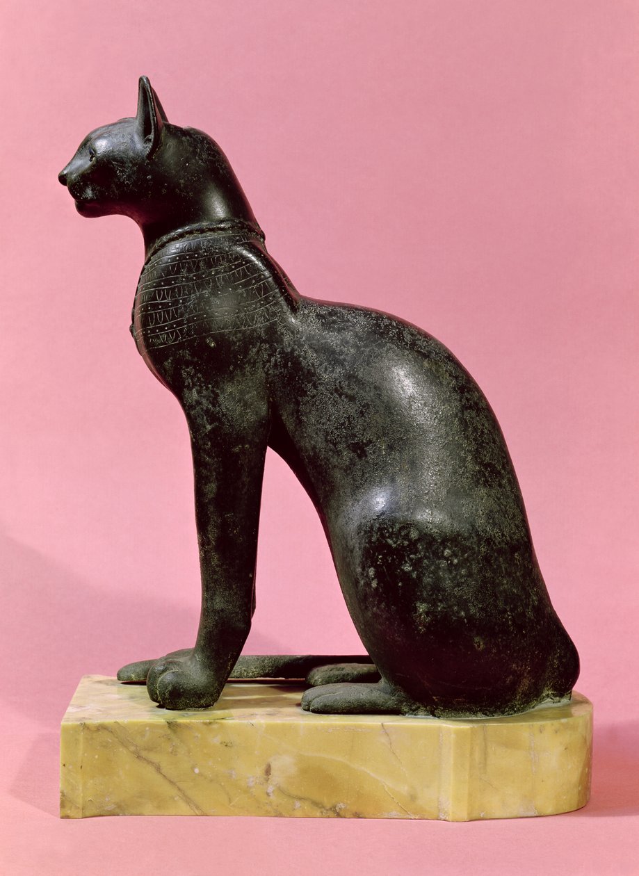 Rzeźba kota, Epoka Późna (brąz) autorstwa Egyptian 26th Dynasty