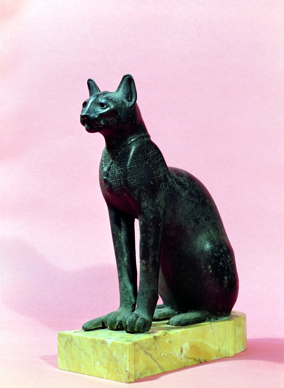 Rzeźba kota, Epoka Późna (brąz) autorstwa Egyptian 26th Dynasty