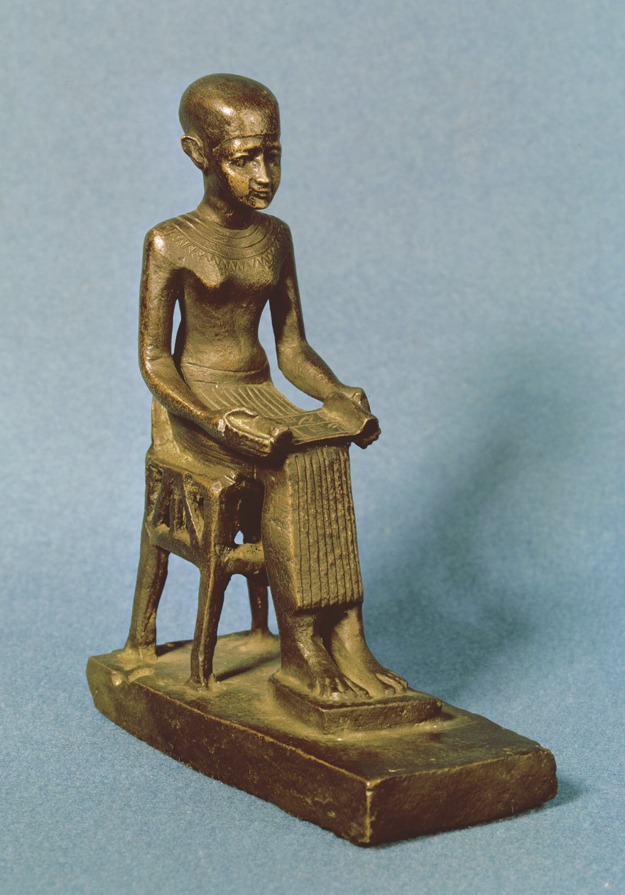 Siedzący posąg Imhotepa autorstwa Egyptian 26th Dynasty