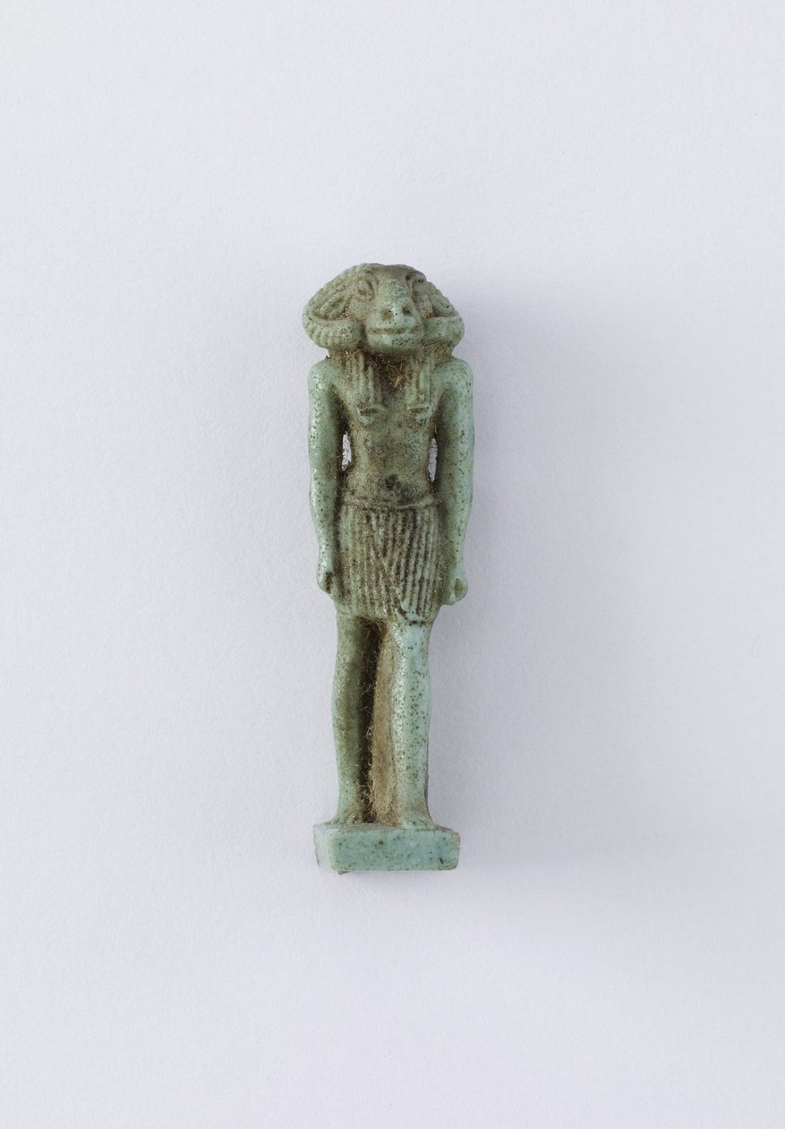 Stojąca postać bóstwa Chnum, okres saite, 664-525 pne (fajans) autorstwa Egyptian 26th Dynasty