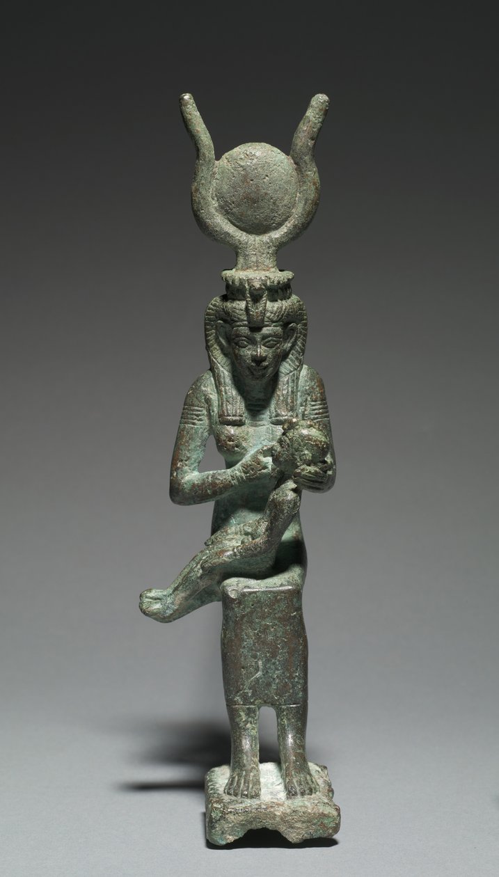 Statuetka Izydy i Horusa, 664-30 pne autorstwa Egyptian 26th Dynasty