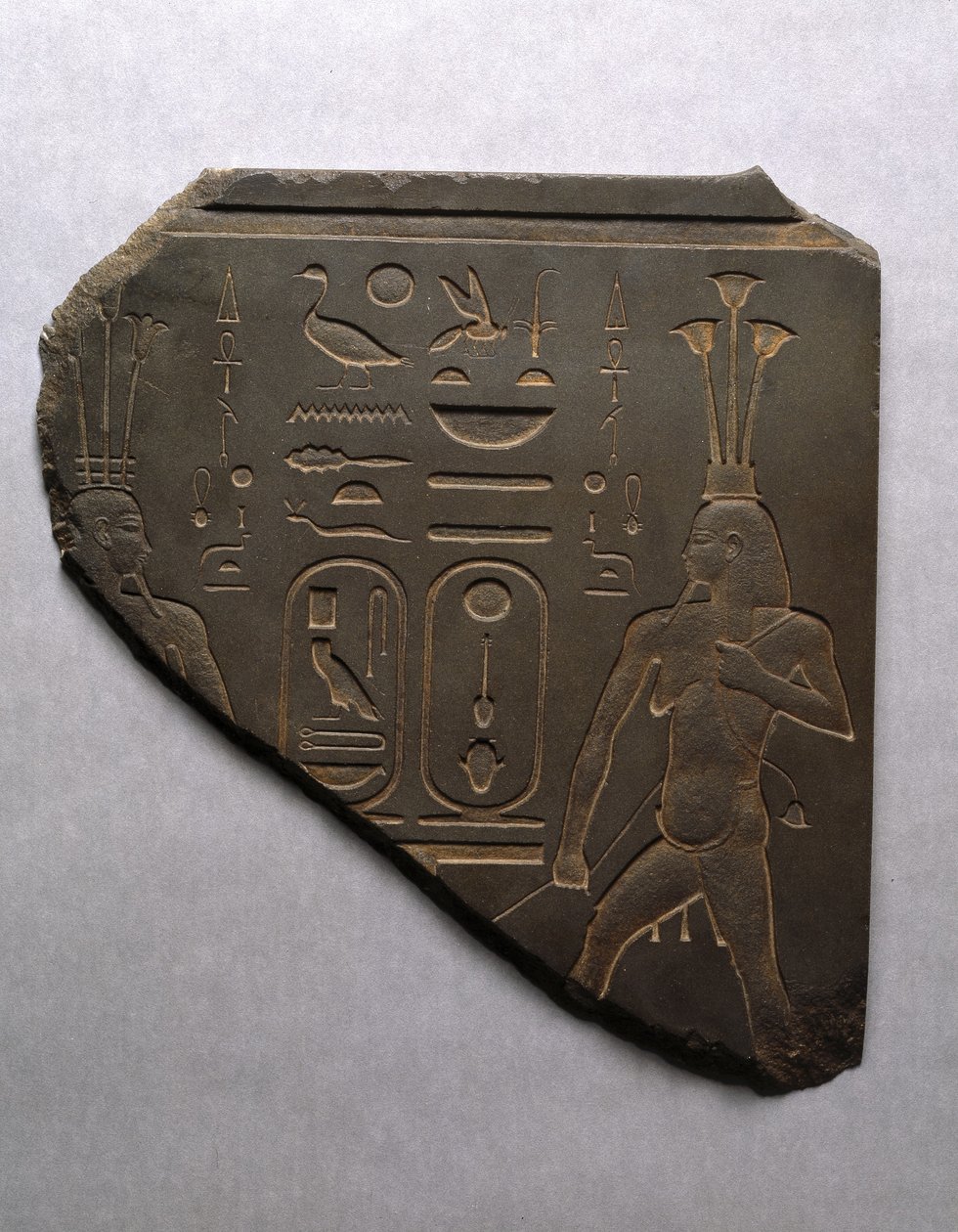 Bóg Nilu Hapi rytualnie wiążący Górny i Dolny Egipt, 663-525 p.n.e. (łupek) autorstwa Egyptian 26th Dynasty