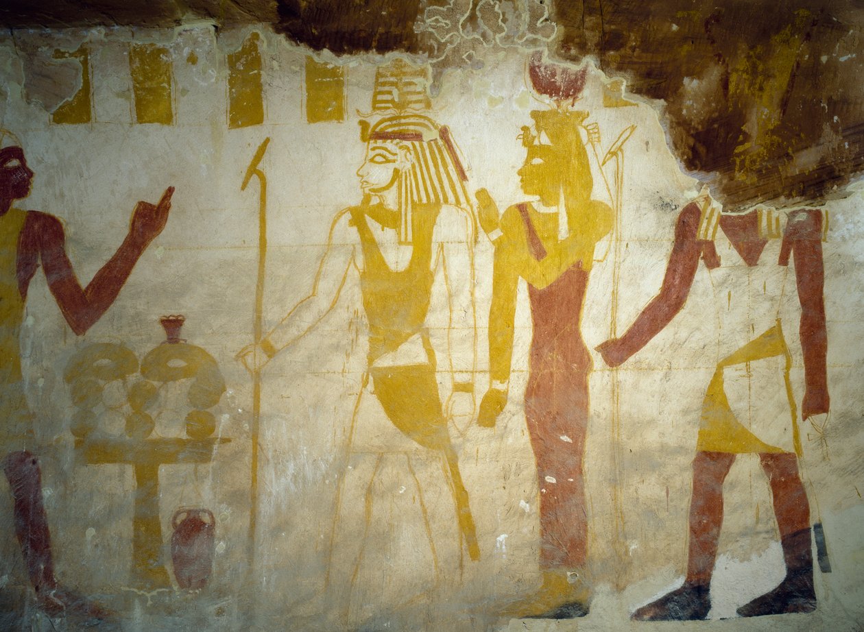 Malowidła ścienne z grobowca Pa Nentwy, oaza Bahariya, Giza, Egipt Cywilizacja egipska, 26. dynastia, 663-525 p.n.e. autorstwa Egyptian 26th Dynasty