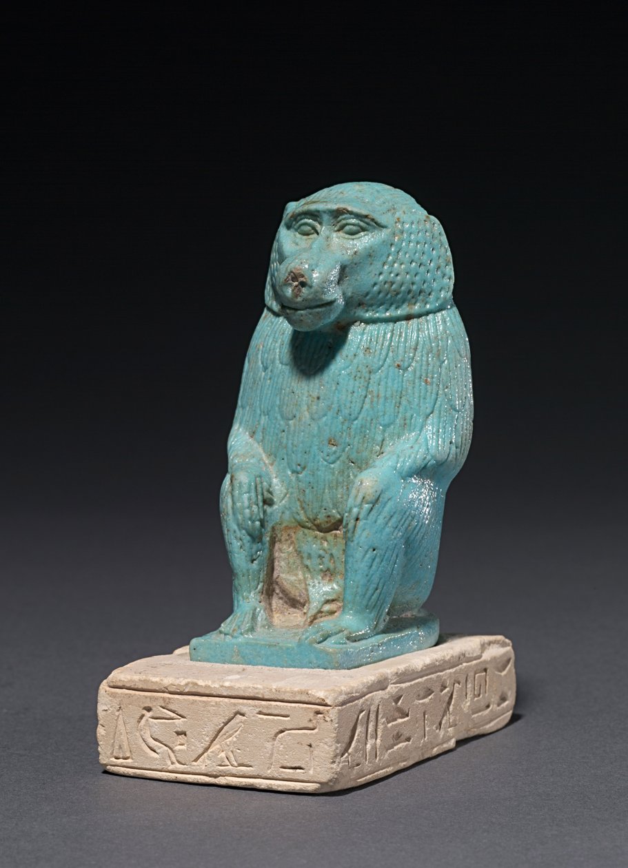 Pawian na podstawie wapiennej, 380-30 pne autorstwa Egyptian 30th Dynasty