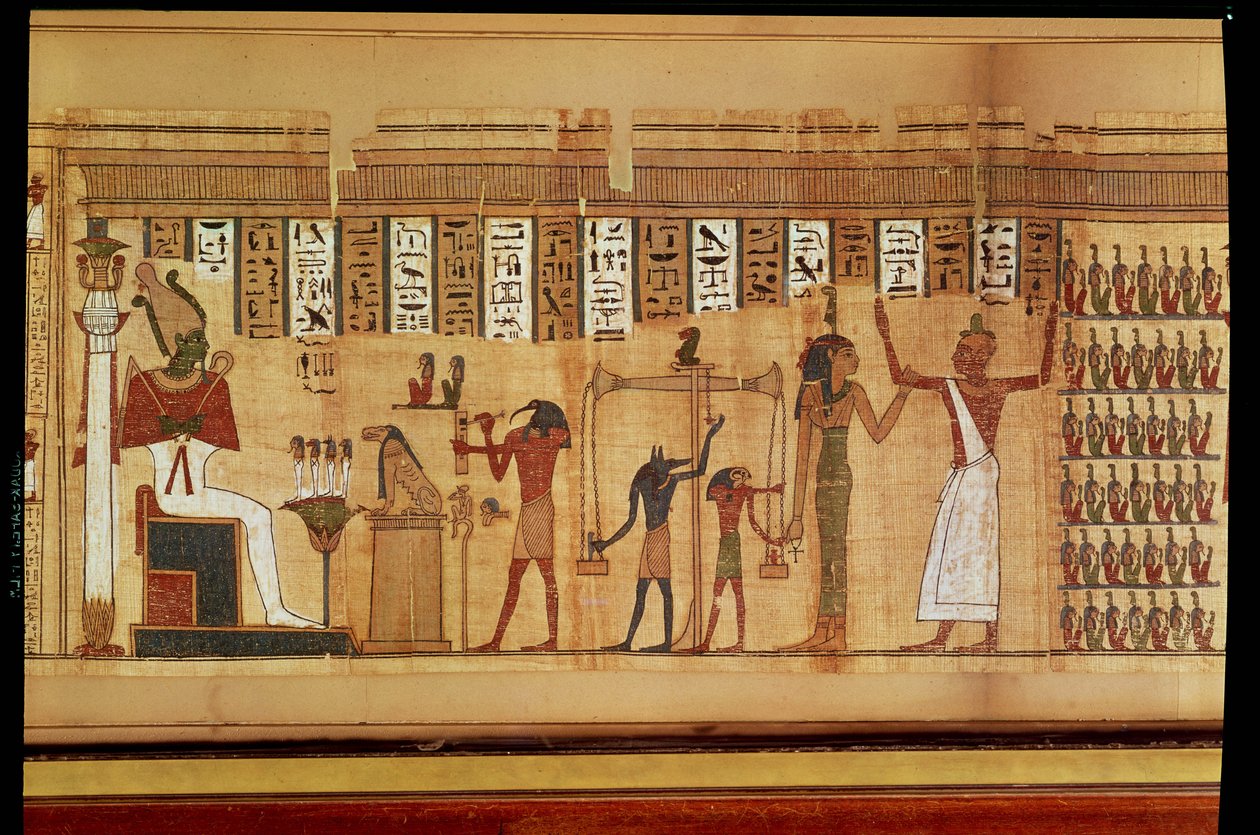 Wyrok Ozyrysa, fragment z Księgi Umarłych, Epoka Późna (papirus) autorstwa Egyptian 30th Dynasty