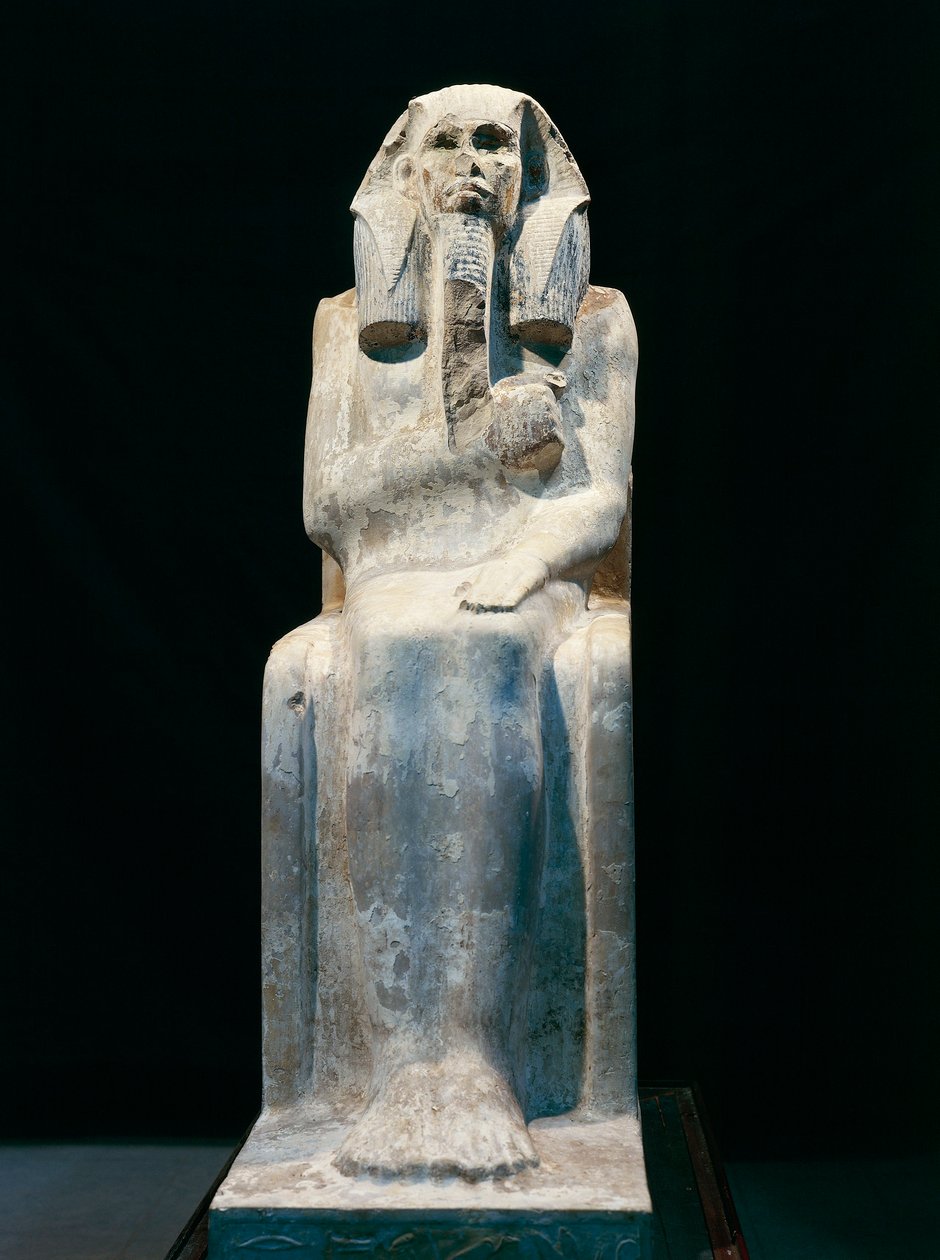 Posąg faraona Giosera, z Sakkary, III dynastia (zdjęcie) autorstwa Egyptian 3rd Dynasty