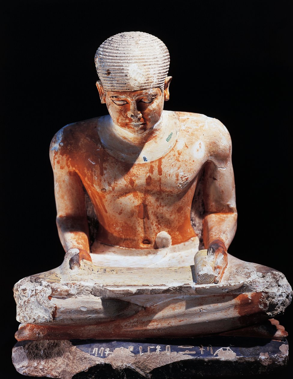 Siedzący skryba z Gizy Egipt 2575 pne, dynastia IV (malowany wapień) autorstwa Egyptian 4th Dynasty