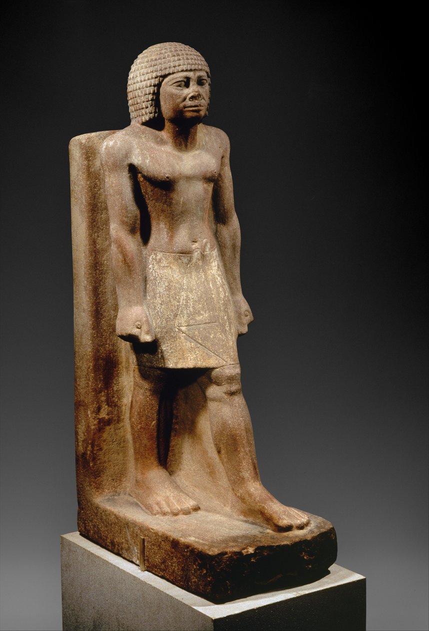 Postać krocząca, c. 2575-2465 p.n.e. (malowany kwarcyt) autorstwa Egyptian 4th Dynasty