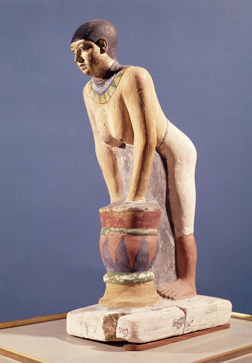 Model kobiety warzącej piwo, Stare Królestwo (kamień polichromowany) autorstwa Egyptian 5th Dynasty