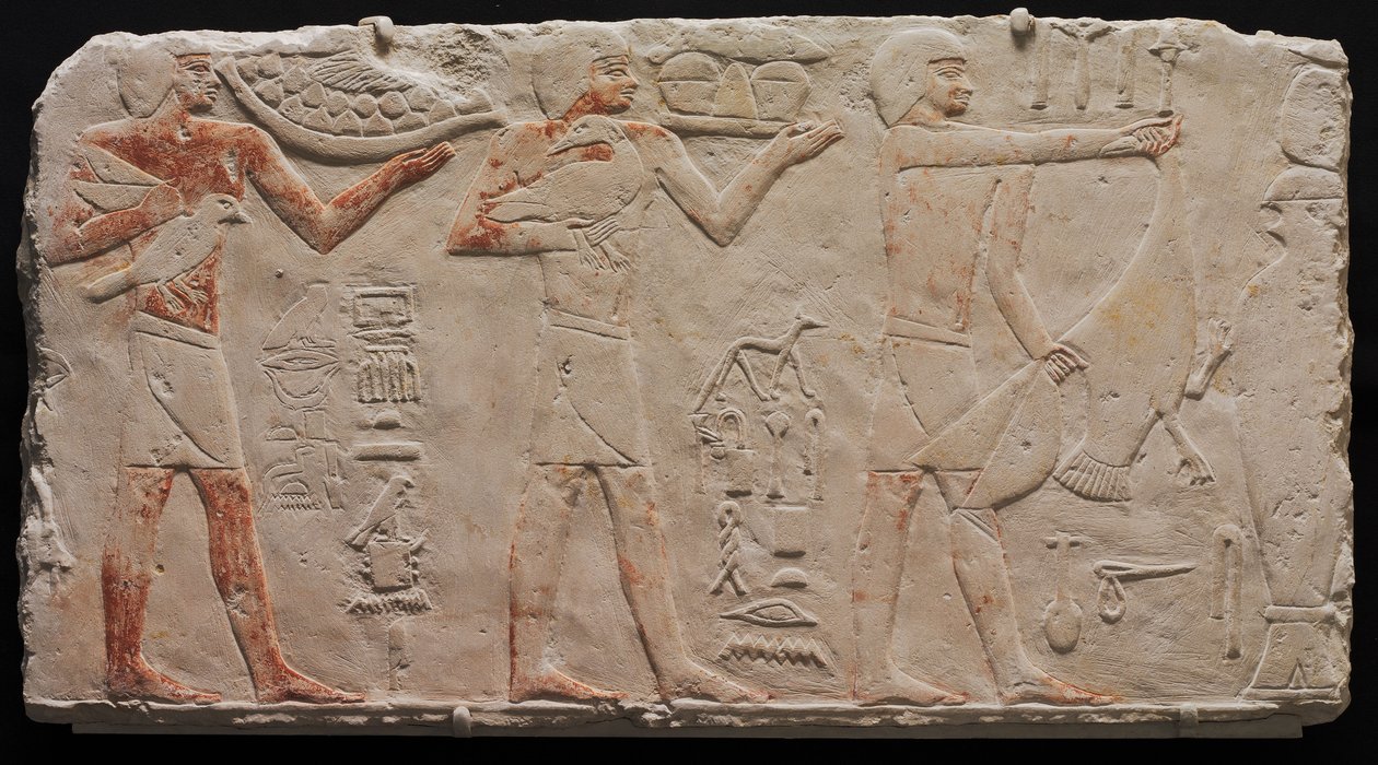 Ulga trzech niosących ofiary, z Sakkary, ok. 2311-2281 p.n.e. autorstwa Egyptian 6th Dynasty
