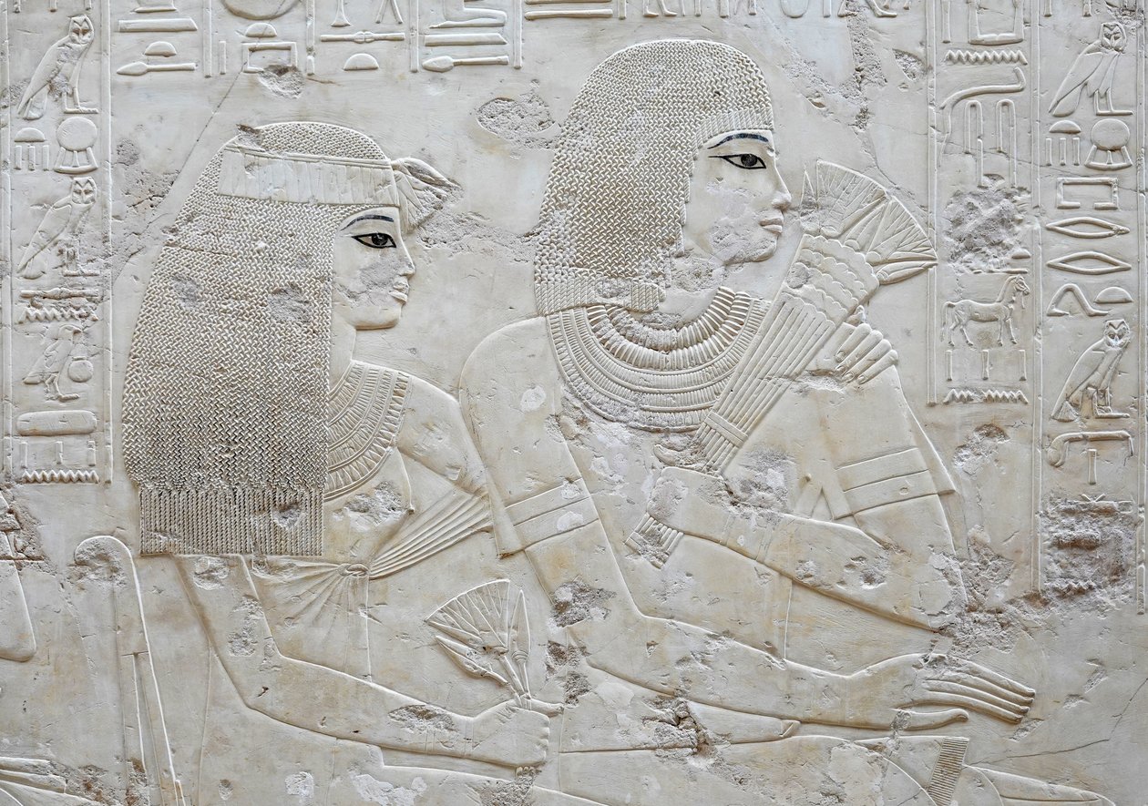 Amenhotep i jego żona May, grobowiec Ramose autorstwa Egyptian Egyptian