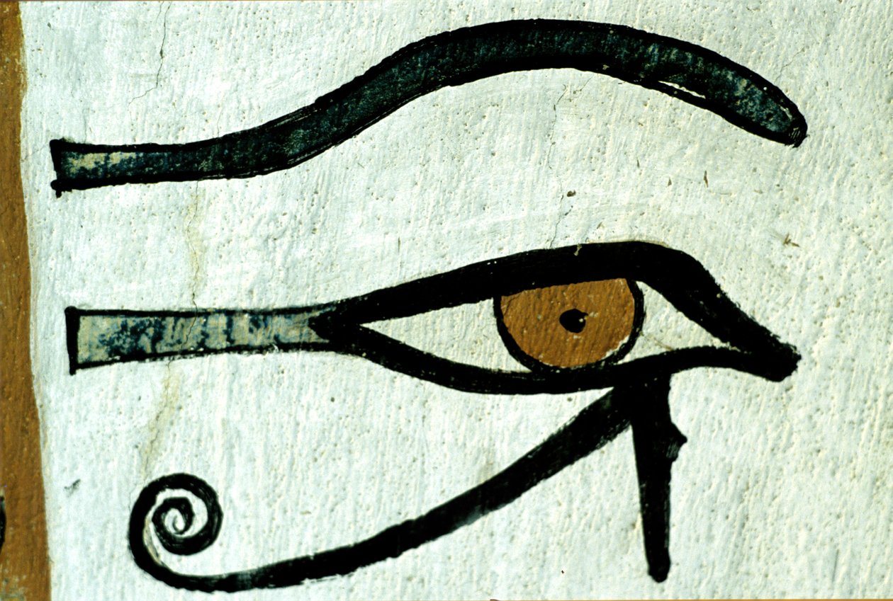 Starożytny Egipt, Malowidło ścienne, Oko Horusa, Grobowiec Sennedżema, Teby, Deir el Medina autorstwa Egyptian Egyptian