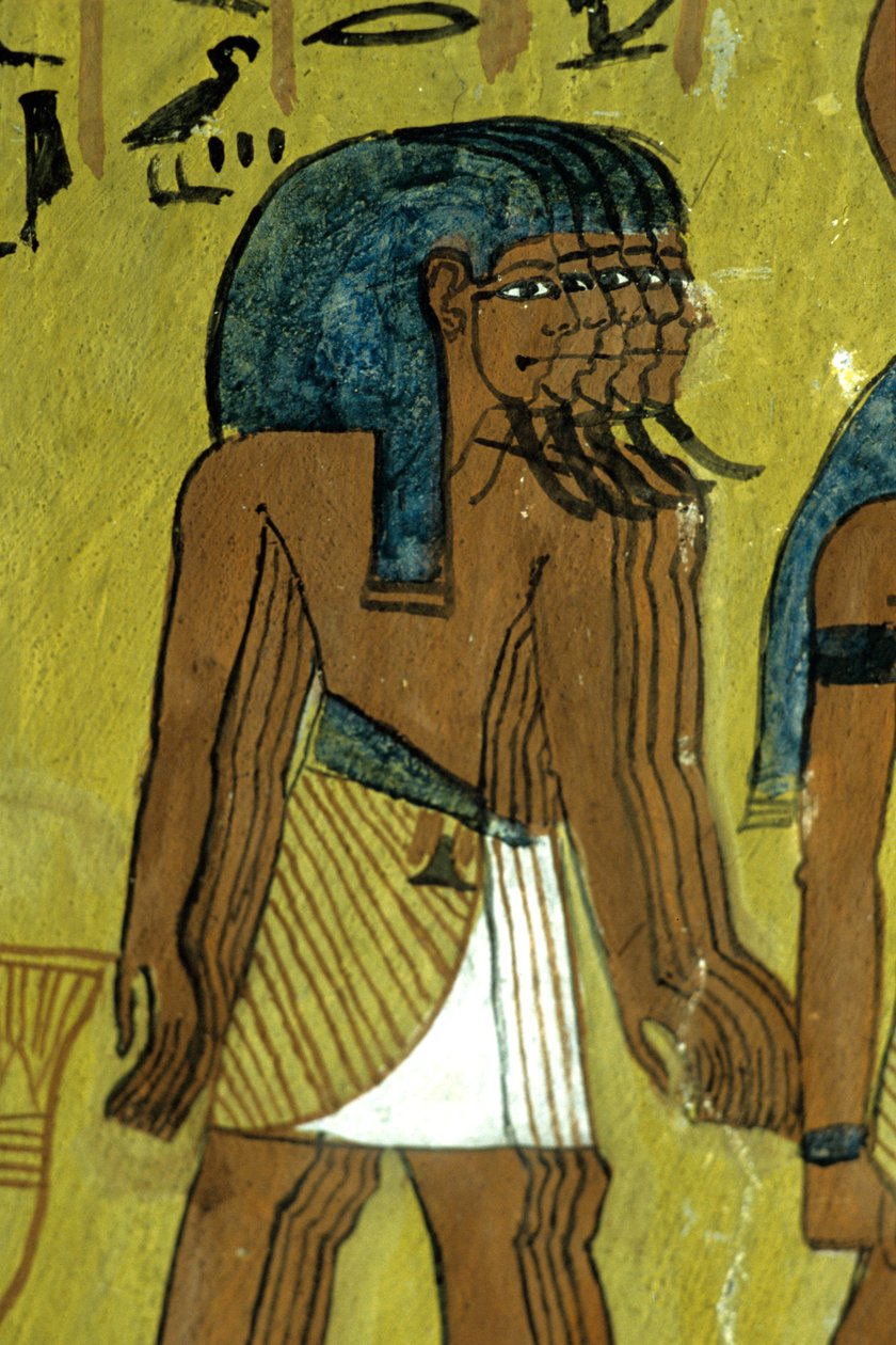 Starożytny Egipt, Malowidło ścienne/rzeźba, Bogowie towarzyszący Ra na barce słonecznej, Grobowiec Sennedżema, Teby autorstwa Egyptian Egyptian