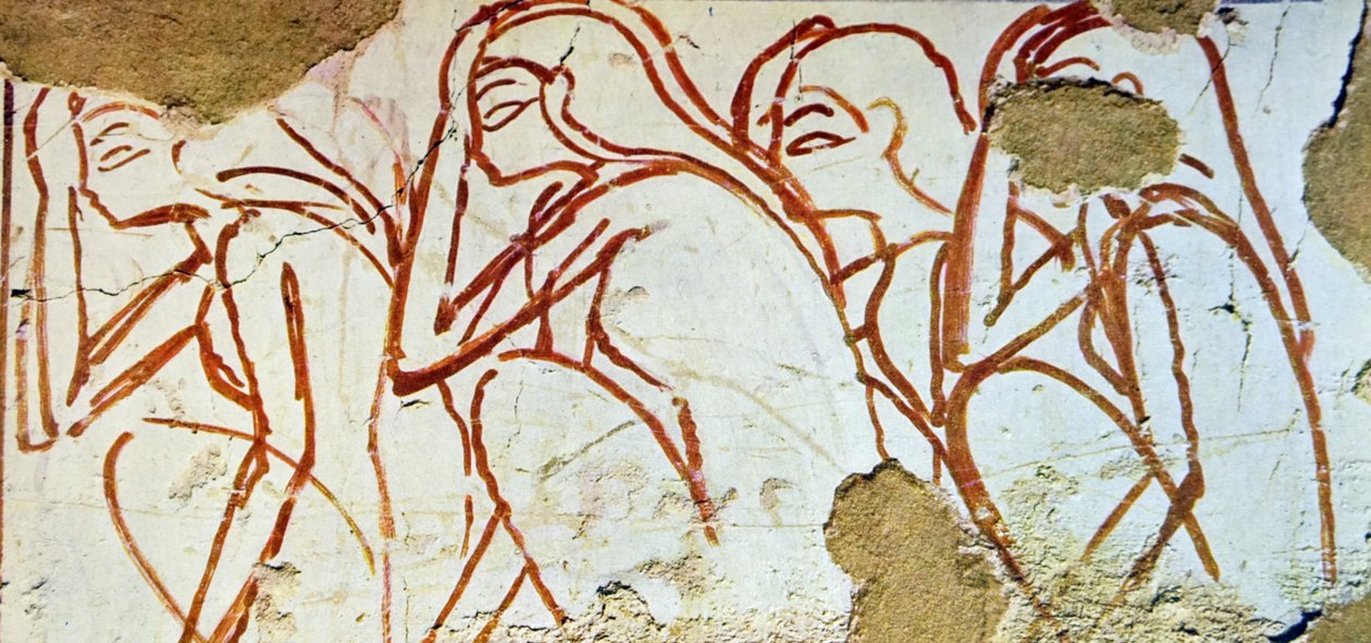 Malowidło ścienne z egipskiego grobowca autorstwa Egyptian Egyptian