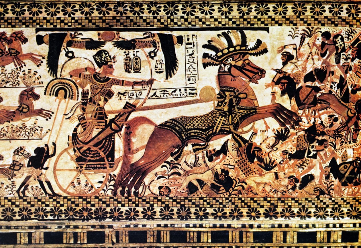 Egipskie malowidło ścienne przedstawiające scenę bitwy autorstwa Egyptian Egyptian