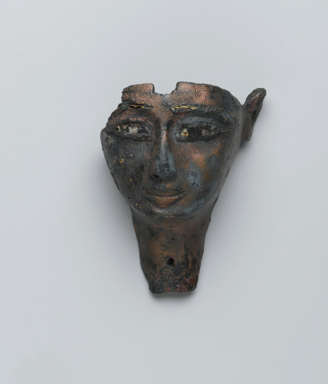 Twarz ze złożonego posągu, Trzeci Okres Przejściowy-Późny (brąz) autorstwa Egyptian Egyptian