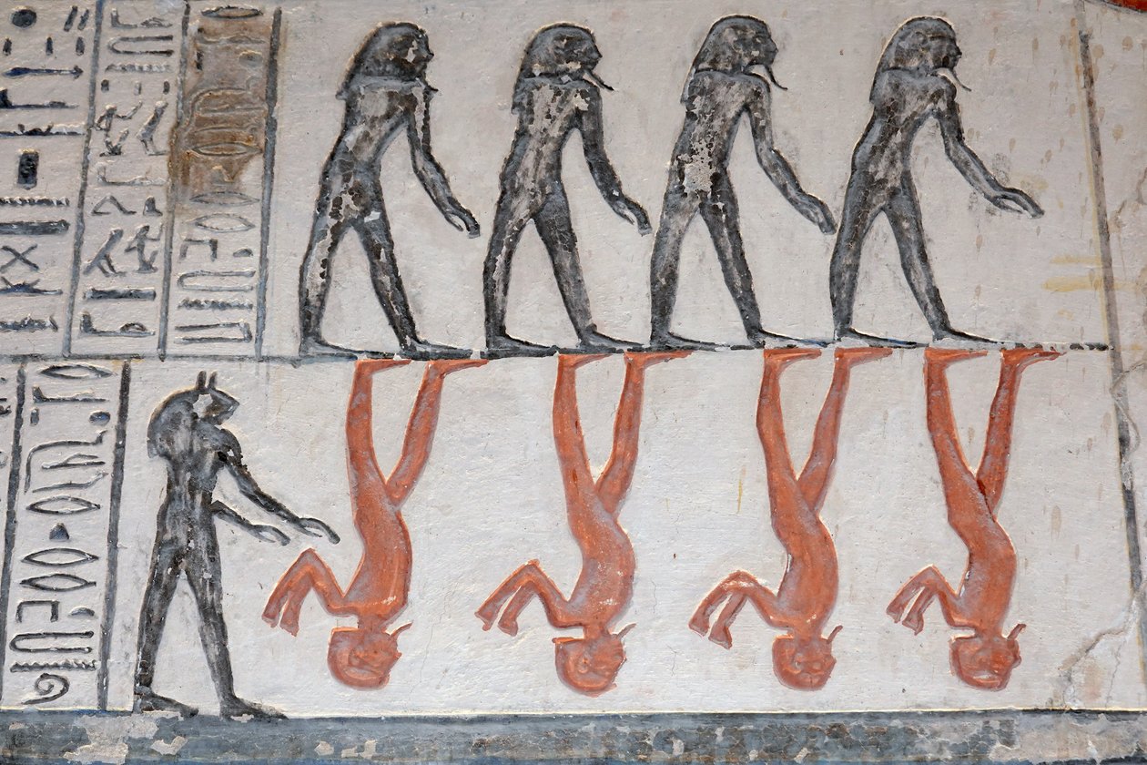 Hieroglif, grobowiec Ramzesa IX, Luksor autorstwa Egyptian Egyptian