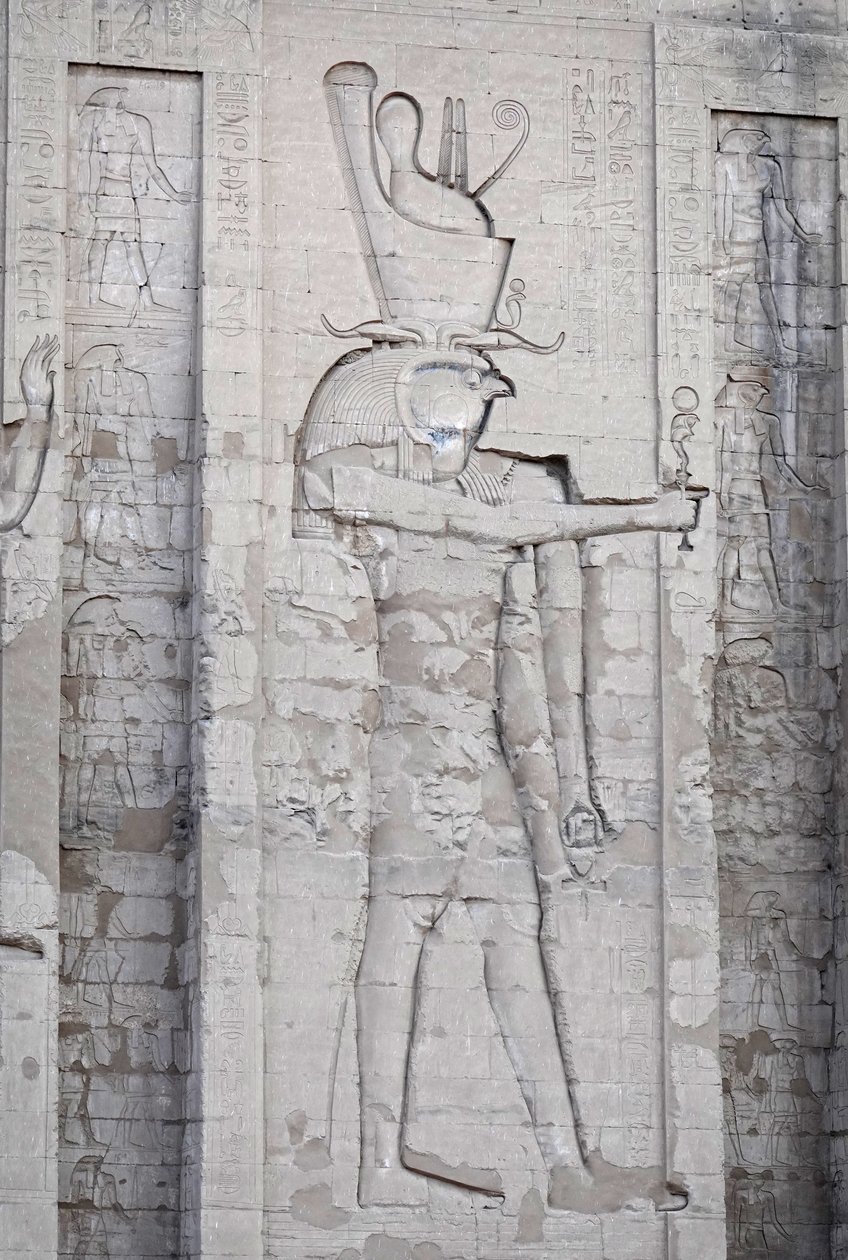 Horus, nakrycie głowy Pschenta, świątynia Horusa, Edfu autorstwa Egyptian Egyptian