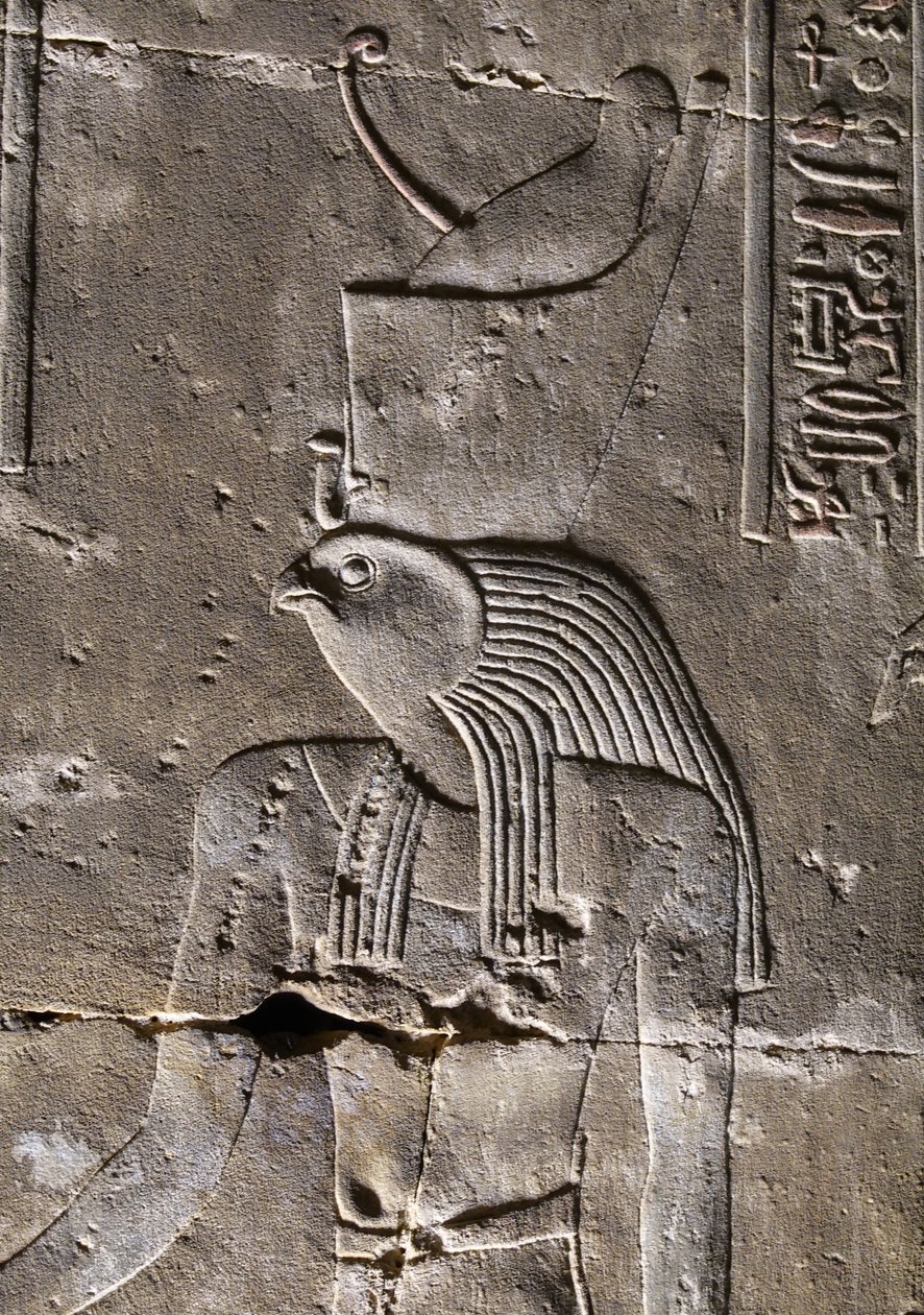 Horus ze zniszczoną koroną, świątynia Horusa w Edfu autorstwa Egyptian Egyptian