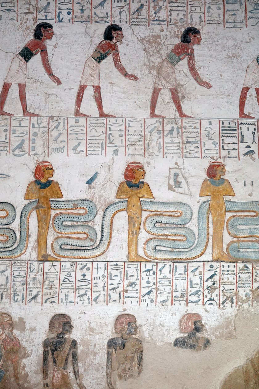 Nubijscy czarni niewolnicy, grobowiec Ramzesa IX, Luksor autorstwa Egyptian Egyptian