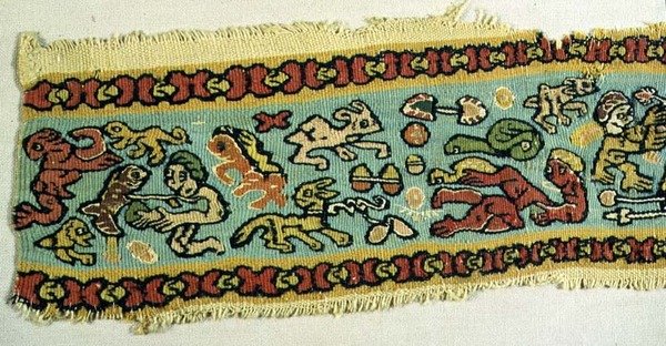 Tkanina polichromowana, egipska, okres koptyjski IV-XII w. (gobelin) autorstwa Egyptian Egyptian