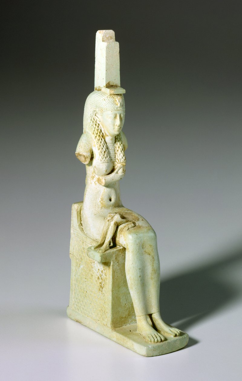 Amulet Izydy i Horusa, 305-30 pne (fajans) autorstwa Egyptian Ptolemaic Period