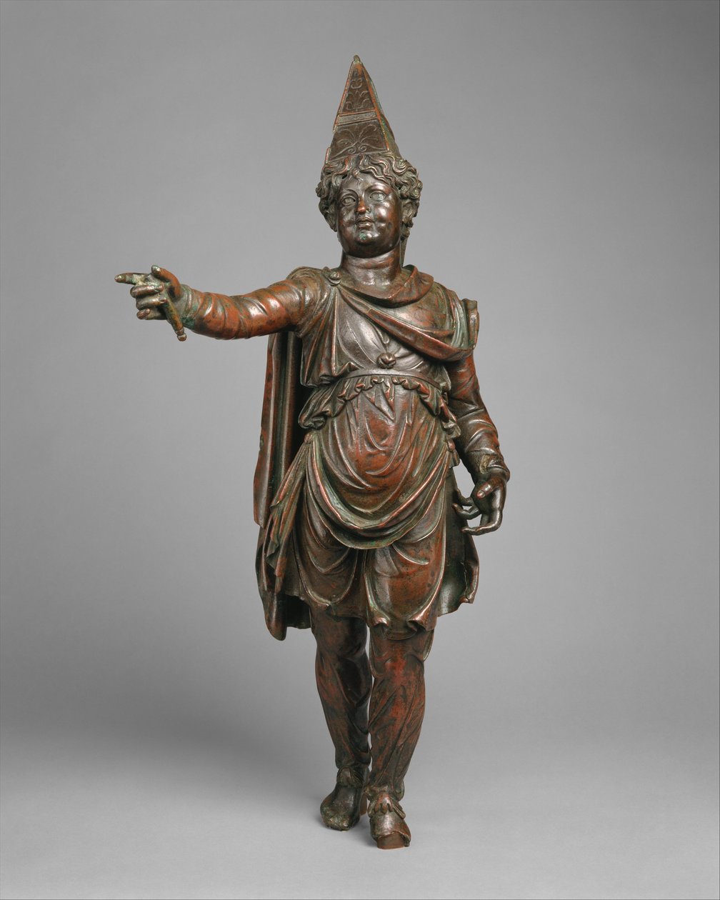 Brązowa statuetka chłopca w stroju wschodnim, połowa końca I wieku p.n.e. (brąz) autorstwa Egyptian Ptolemaic Period
