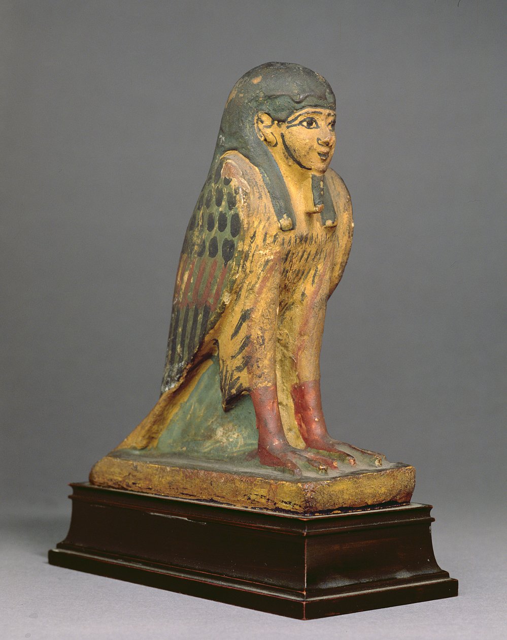 Ptak Ba z ludzką głową (zaklejone i pomalowane drewno) autorstwa Egyptian Ptolemaic Period
