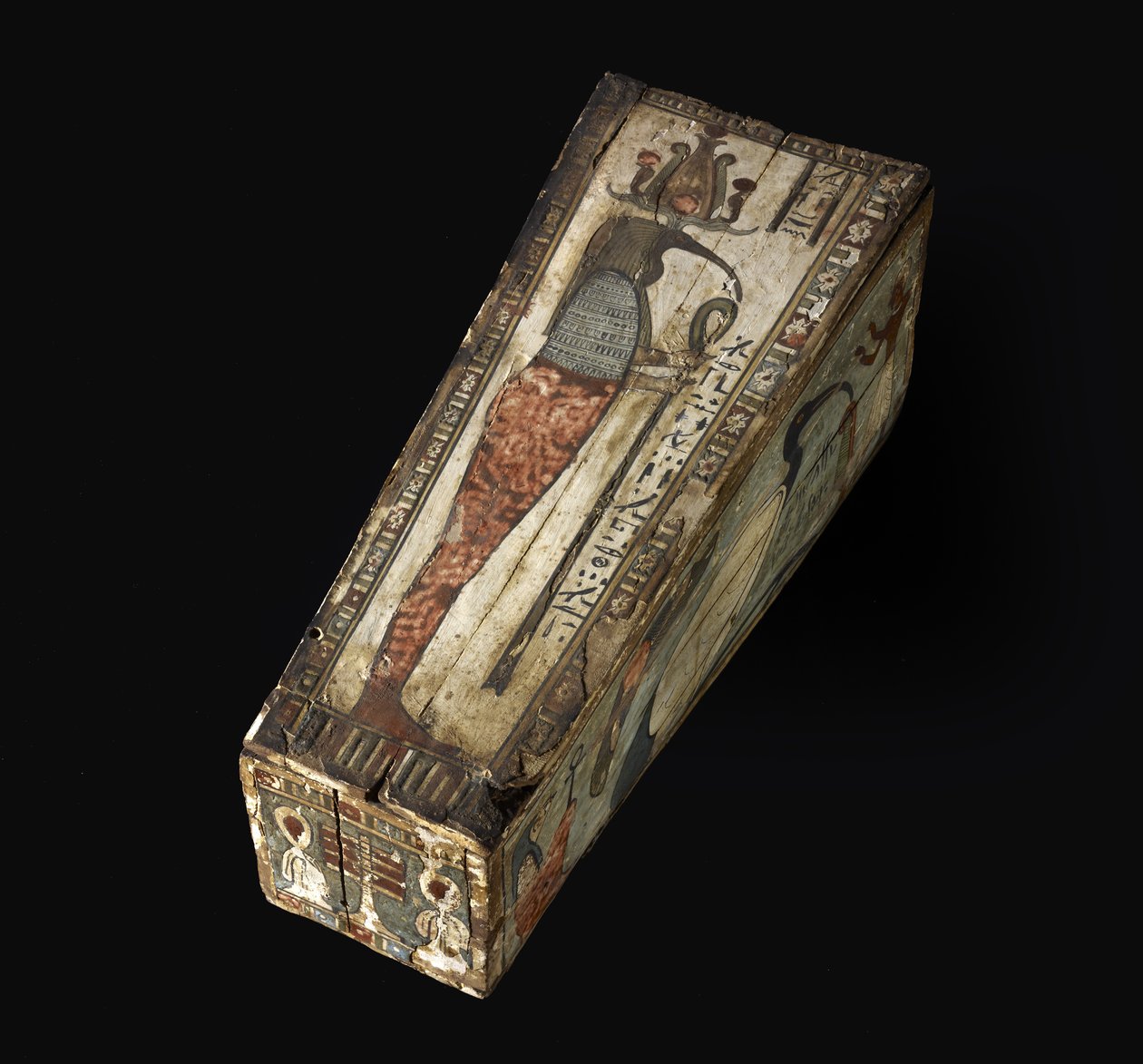 Malowana drewniana trumna świętego Ibisa z Thoth, 305-30 p.n.e. (drewno z polichromowaną dekoracją) autorstwa Egyptian Ptolemaic Period