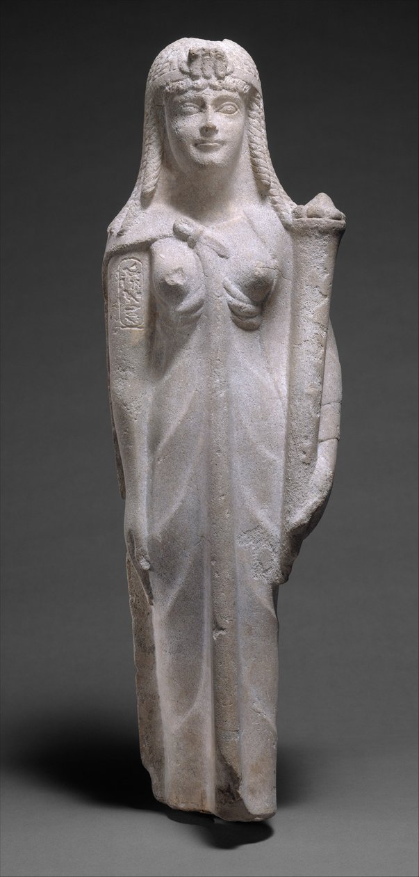 Posąg królowej ptolemejskiej, być może Kleopatra VII, 200-30 pne (wapień dolomitowy) autorstwa Egyptian Ptolemaic Period