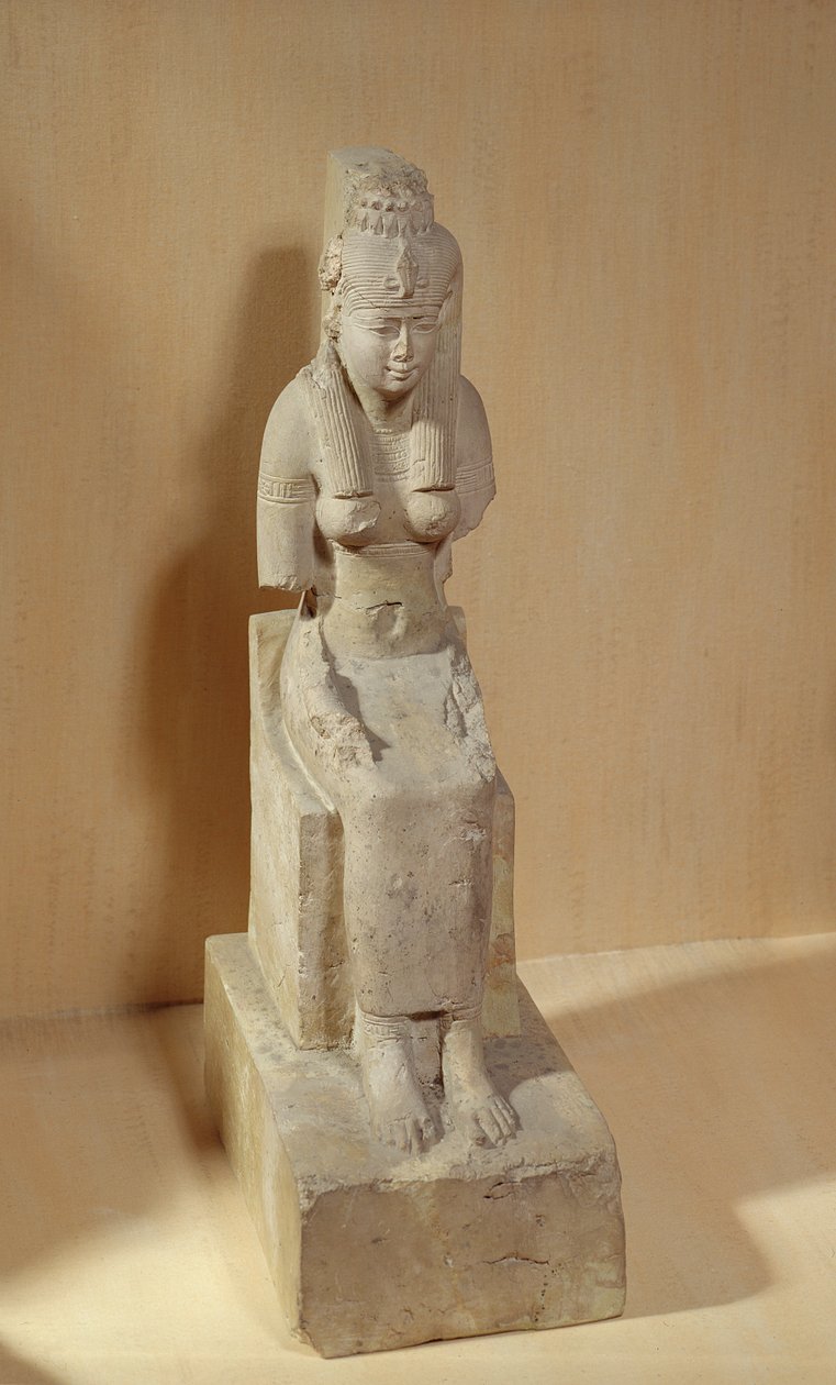 Posąg Bogini Rattawy z Medamud (wapień) autorstwa Egyptian Ptolemaic Period