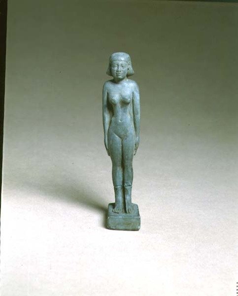 Statuetka boskiej konsorcjantki (fajans) autorstwa Egyptian Ptolemaic Period