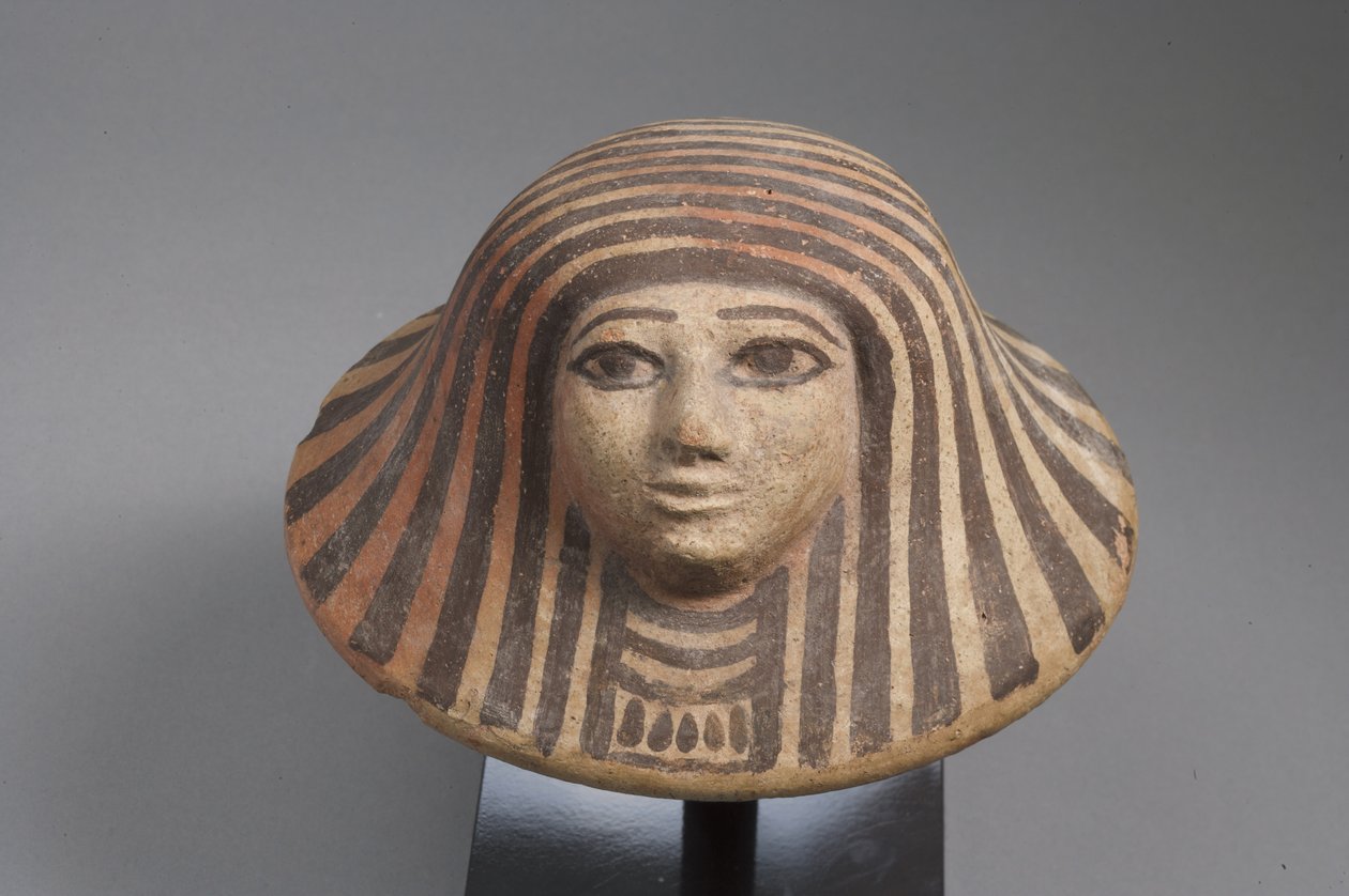 Pokrywka słoika Canopic, New Kingdom (terakota) autorstwa Egyptian School