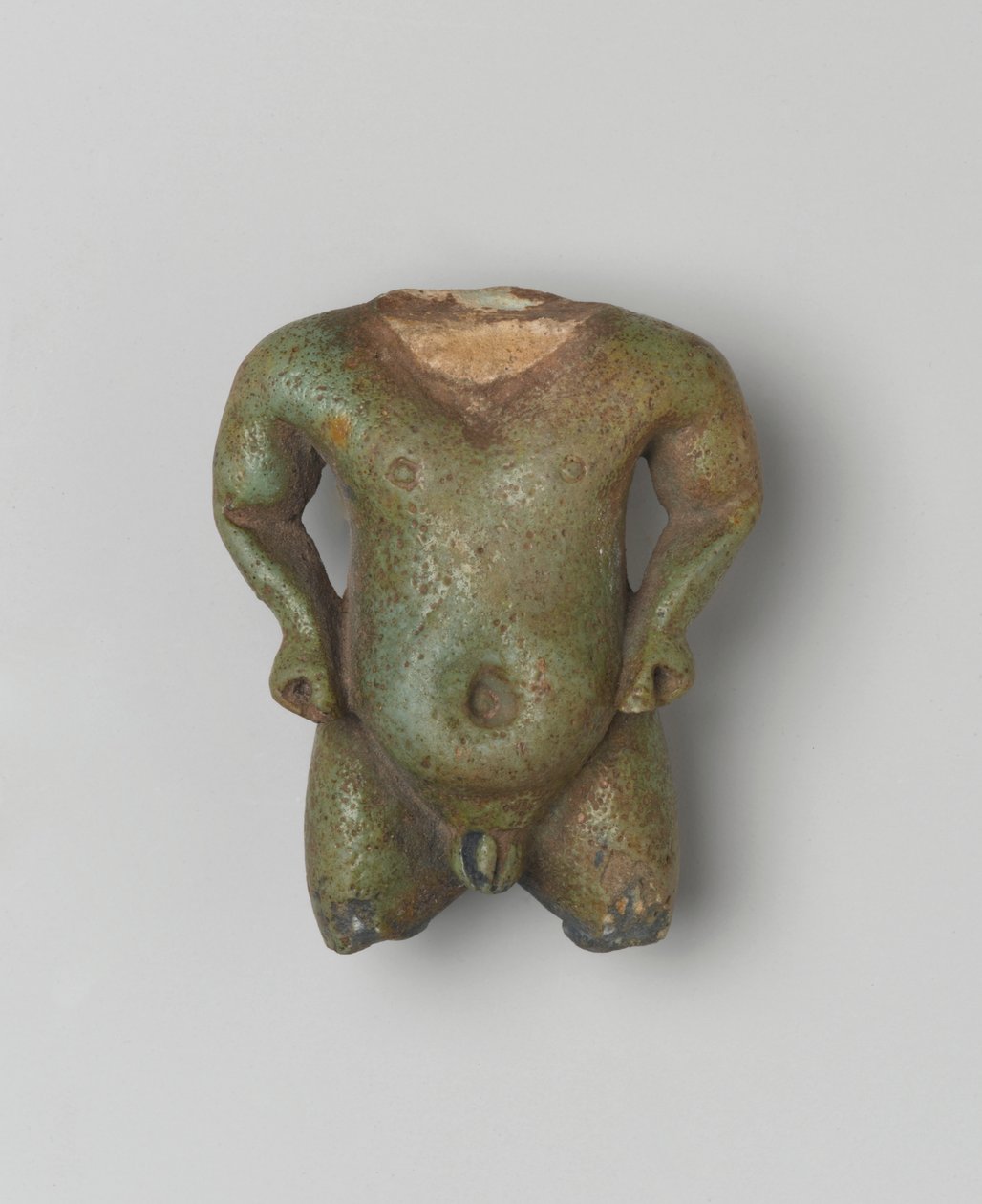 Fragmentaryczny amulet Pataikos, 1539-30 pne (fajans) autorstwa Egyptian School