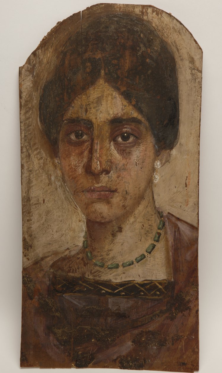 Portret mumii, ok. 136-160 (farba na drewnie) autorstwa Egyptian School