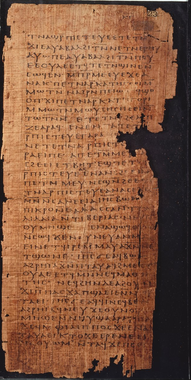 Strona z Ewangelii św. Jana autorstwa Egyptian School