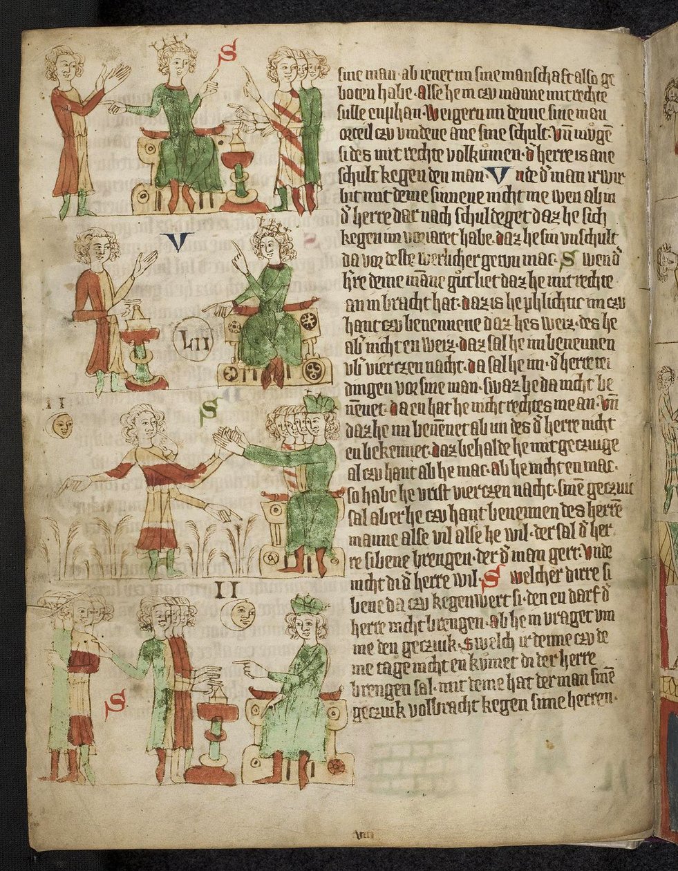 Prawo feudalne. Z Heidelberg Sachsenspiegel, XIV wiek autorstwa Eike von Repgow