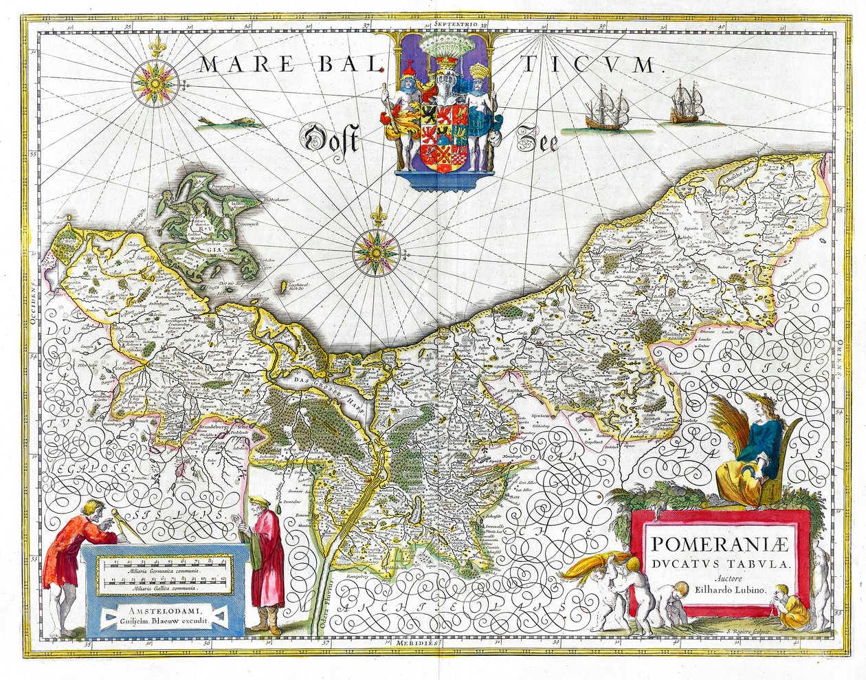 Mapa historycznego Księstwa Pomorskiego z XVII wieku autorstwa Eilhard Lubinus