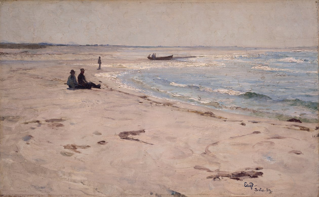 Na plaży w Sele autorstwa Hjalmer Eilif Emanuel Peterssen