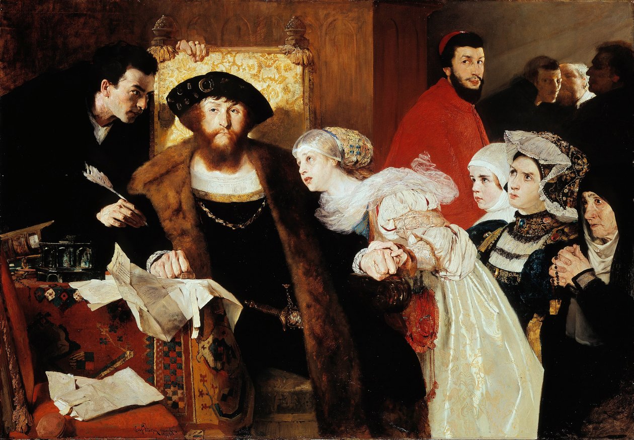 Christian II Podpisanie nakazu śmierci Torbena Oxe autorstwa Hjalmer Eilif Emanuel Peterssen