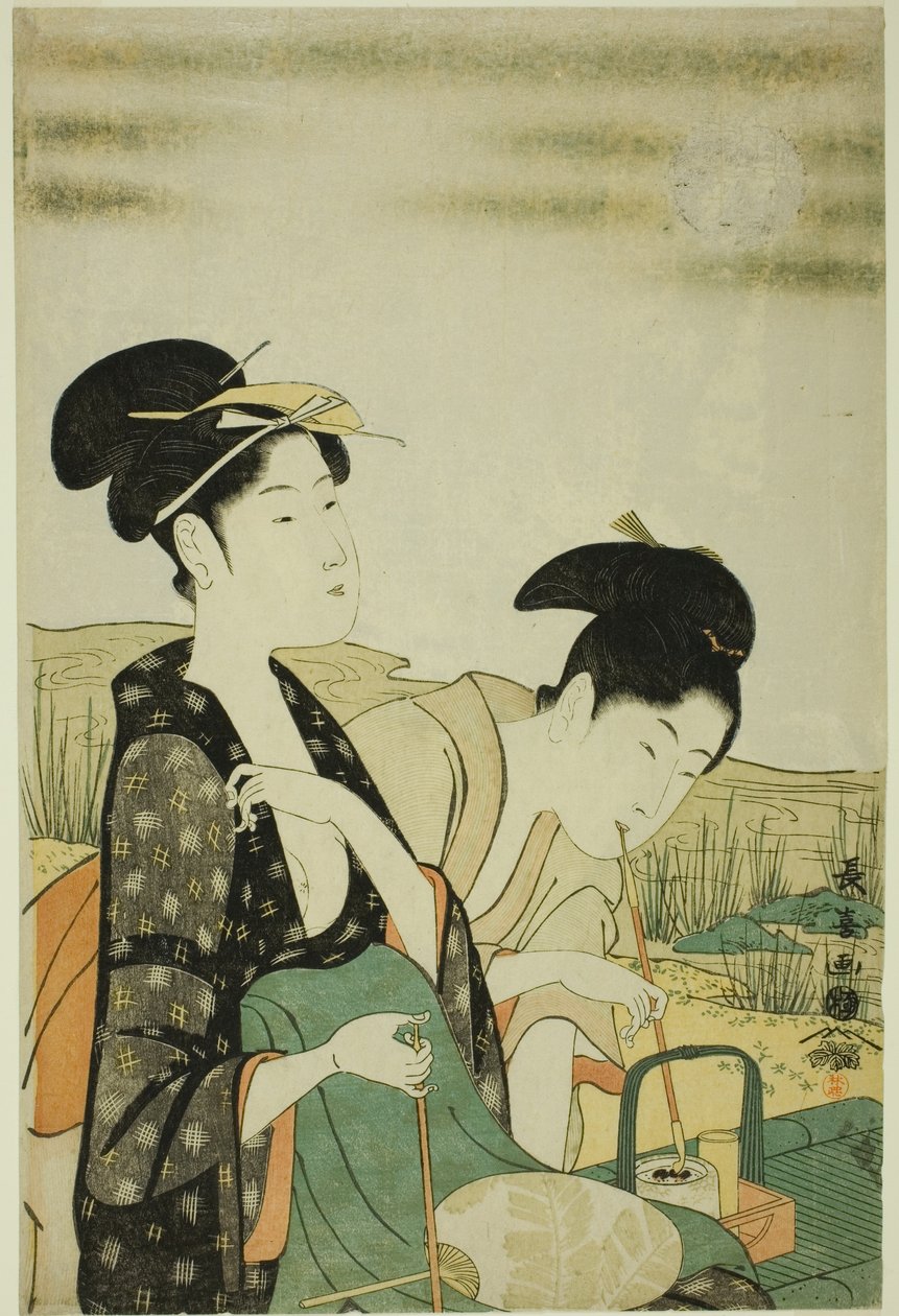 Oglądanie Księżyca autorstwa Eishōsai Chōki