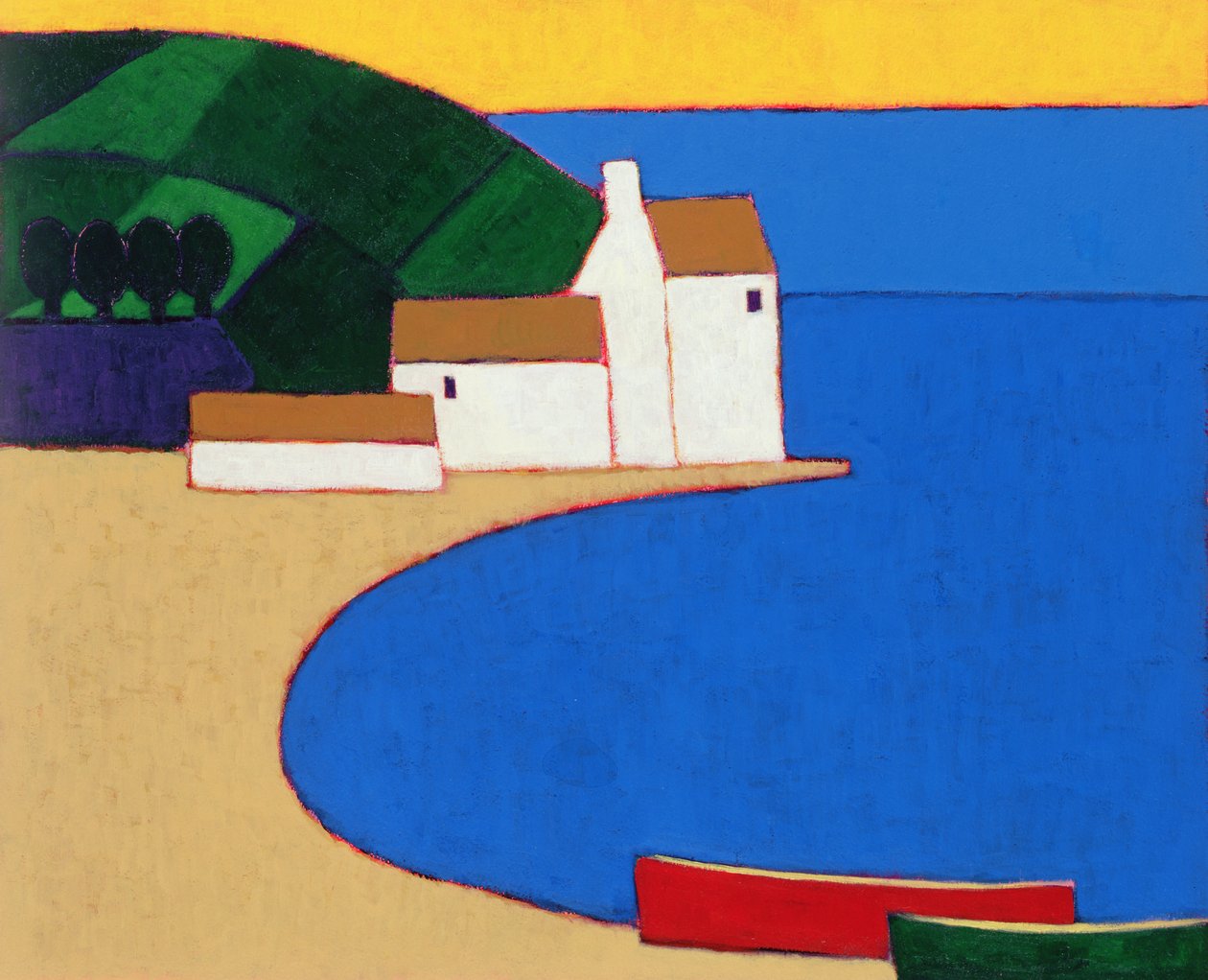 Bay w południowej Bretanii, 2004 (akryl na papierze) autorstwa Eithne Contemporary Artist Donne